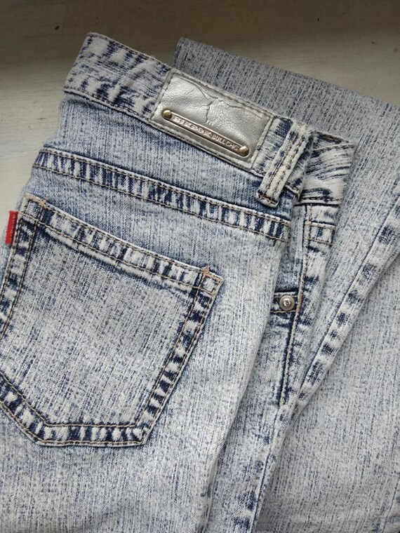 Flared low waste jeans