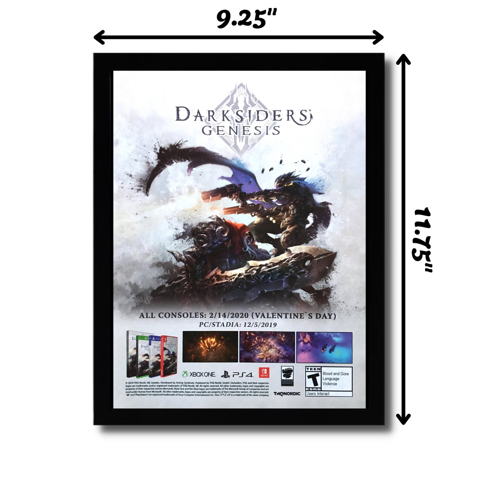 2019 Darksiders: Genesis Framed Ad/poster MADUREIRA -