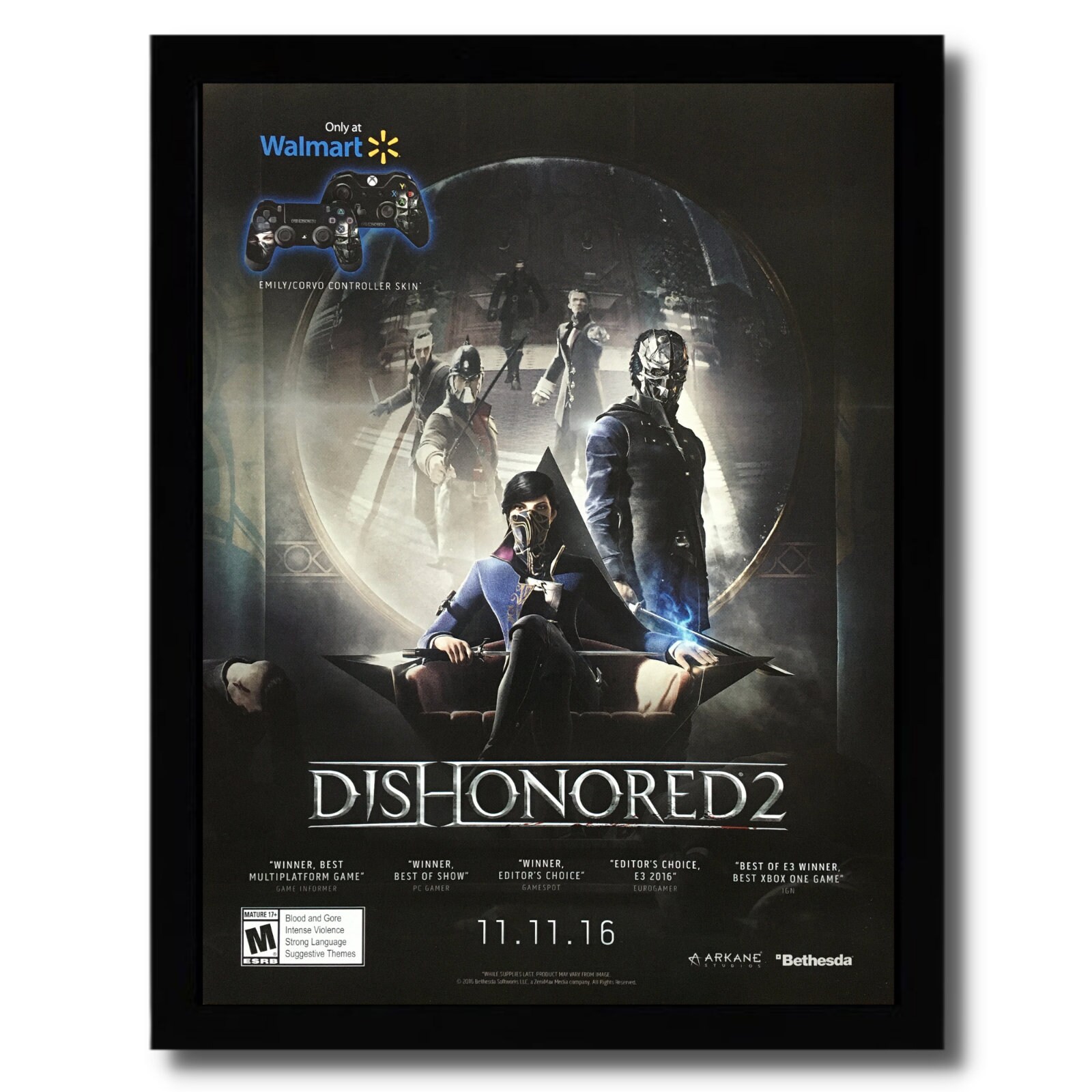 2016 Dishonored 2 Framed Print Ad/poster PS4 Xbox One PC Video - Etsy