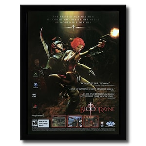 Bloodrayne Framed Print Ad/Poster Official Vintage PS2 Vampire Video Game Art