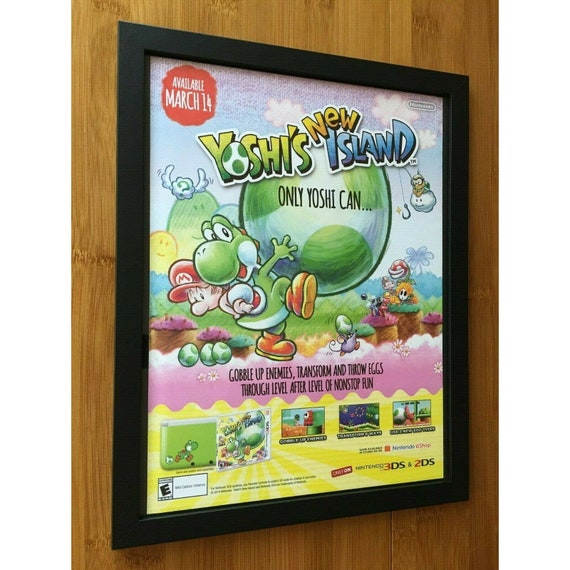 Yoshi's New Island Framed Print Ad/poster Official Nintendo 3DS