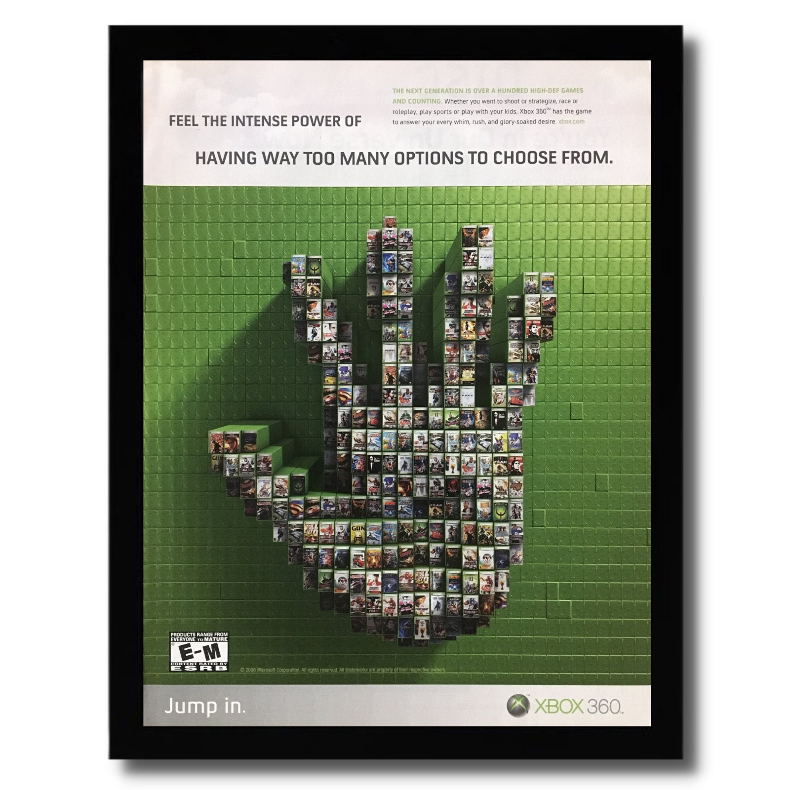 2006 Xbox 360 Video Games Framed Print Ad/poster Official Console