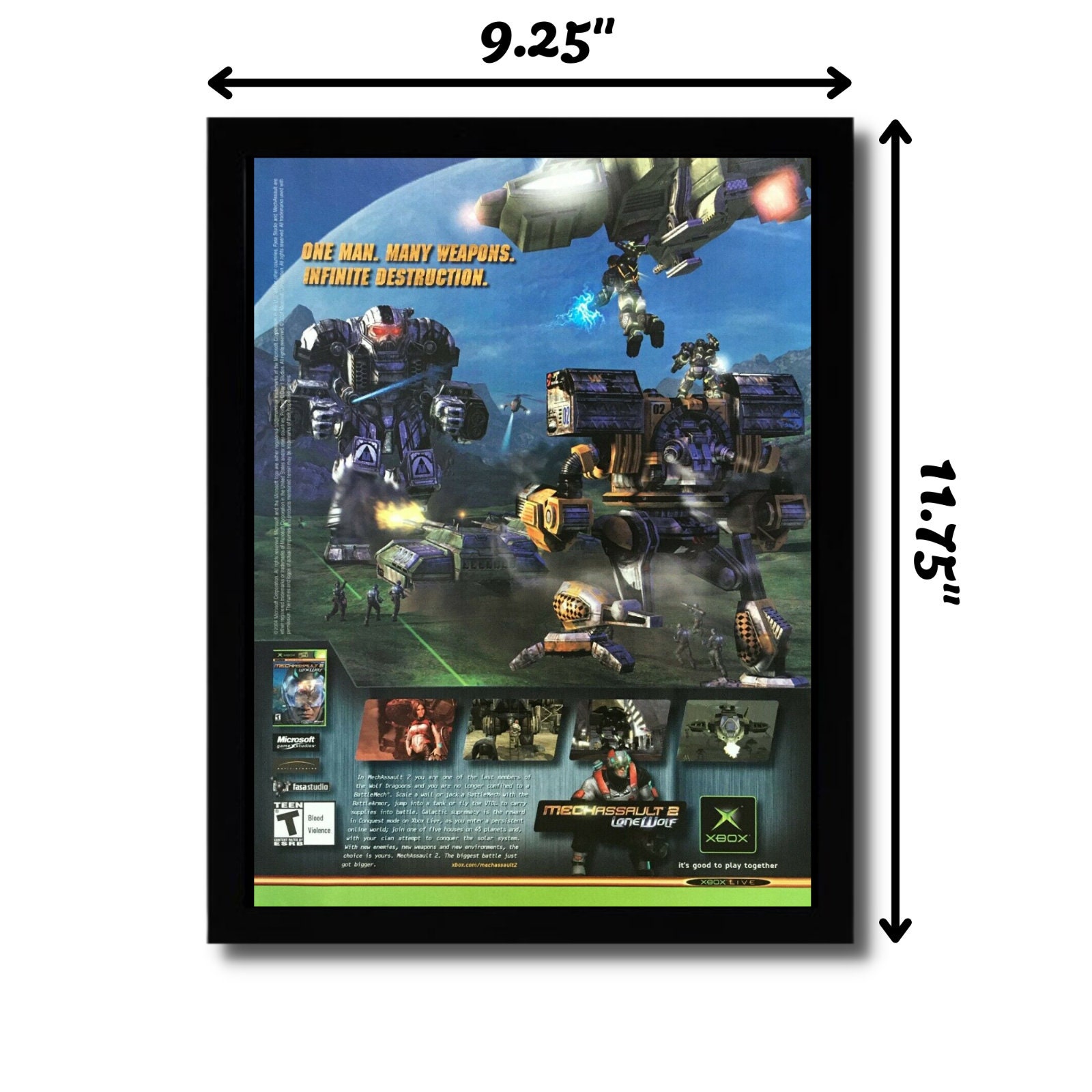 un sanctioned 英語版　2box Mechassault 2: Lone Wolf Framed Print Ad/poster Official Original