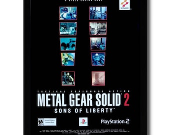2002 Metal Gear Solid 2 Framed Print Ad/Poster Original Official PS2 Promo Art