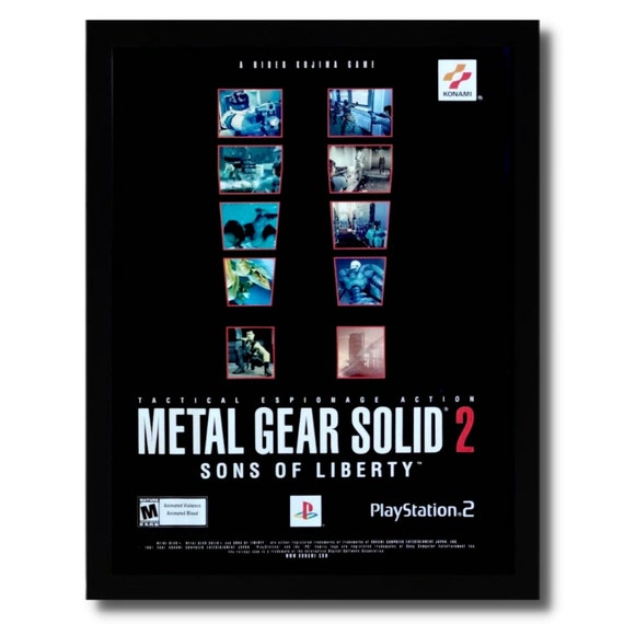 2002 Metal Gear Solid 2 Framed Print Ad/poster Original Official