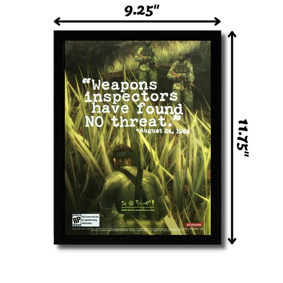 Metal Gear Solid 3: Snake Eater Framed Print Ad/poster Metal Gear Solid 3: Snake Eater Framed Print Ad/poster