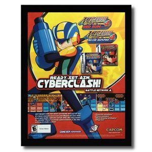 Mega Man Battle Network 4 Red Sun/Blue Moon Framed Print Ad/Poster Official Art