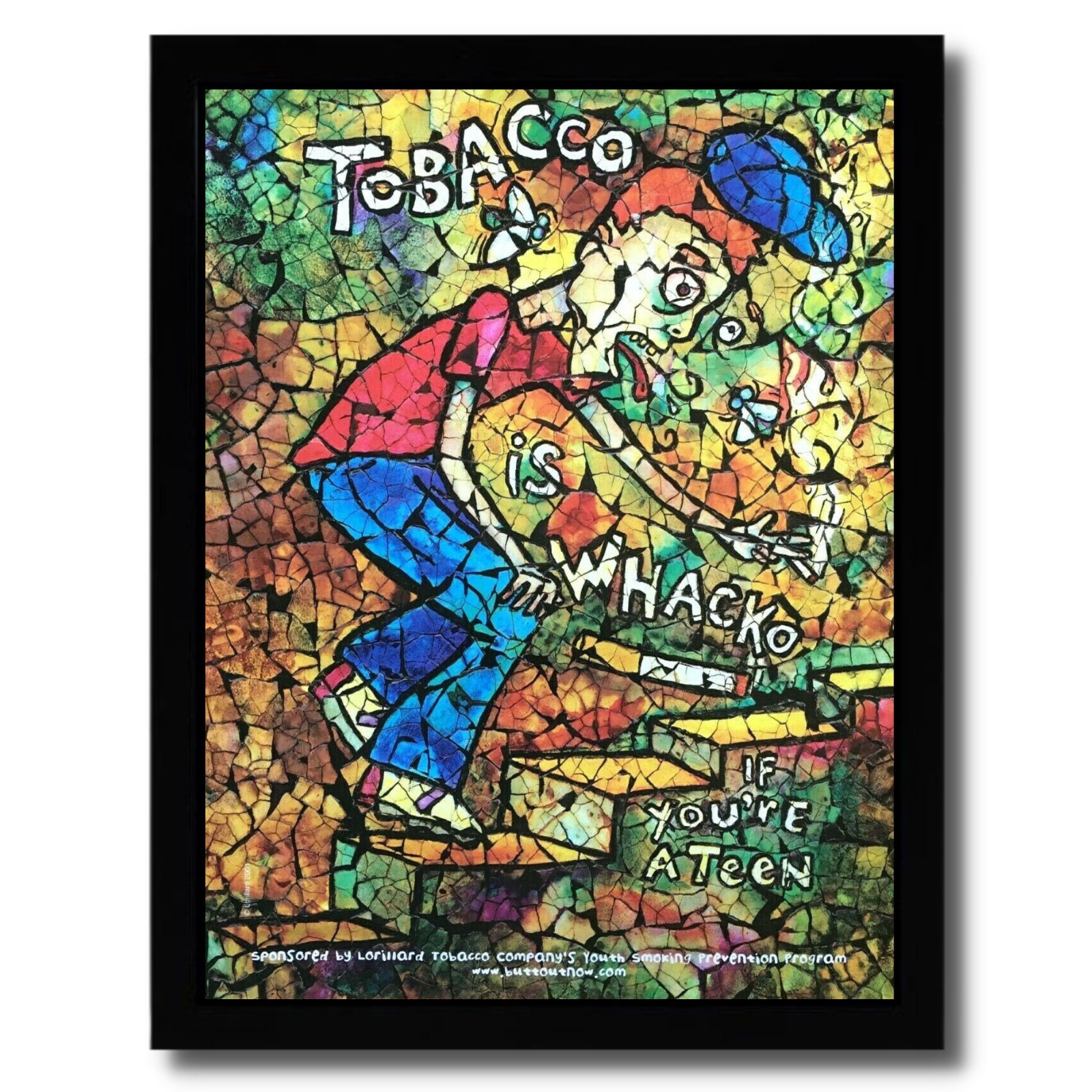 2001 Tobacco is Whacko If You're A Teen Framed Print Ad/poster Anti-drug/ smoking