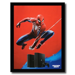 Spiderman Ps4 Art Poster Etsy New Zealand