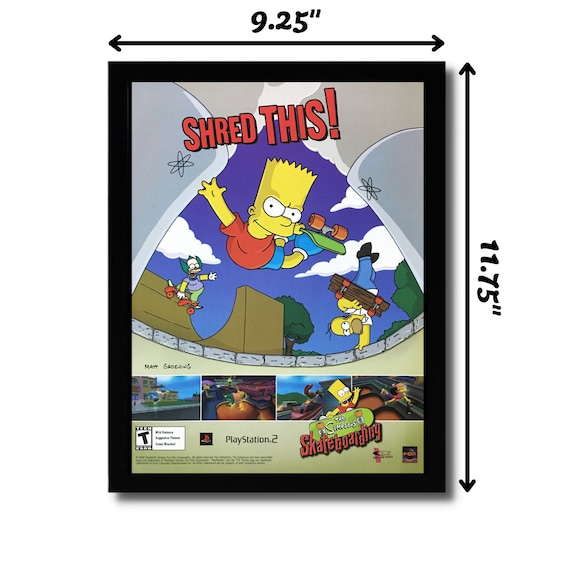2002 ザ・シンプソンズ スケートボード 額入りプリント広告/ポスター