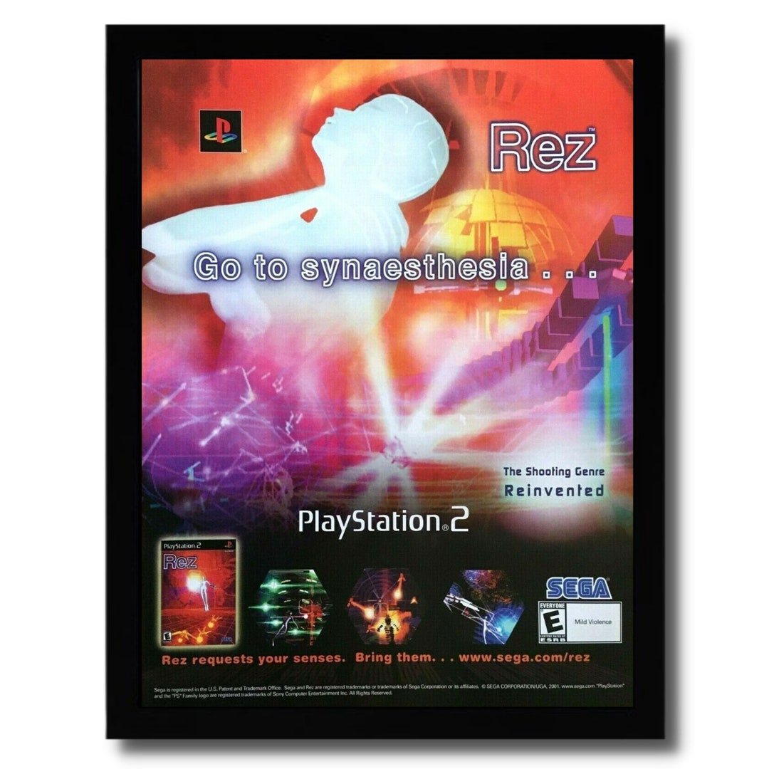 2002 REZ Framed Print Ad/poster Official Original PS2 Playstation
