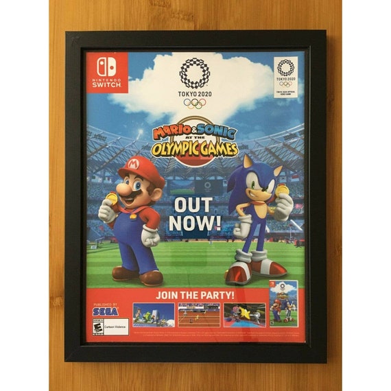 マリオ&ソニック 東京2020オリンピック 額入りプリント広告/ポスター