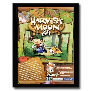1999 Harvest Moon 64 Framed Print Ad/Poster Original N64 Nintendo 64 Promo Art