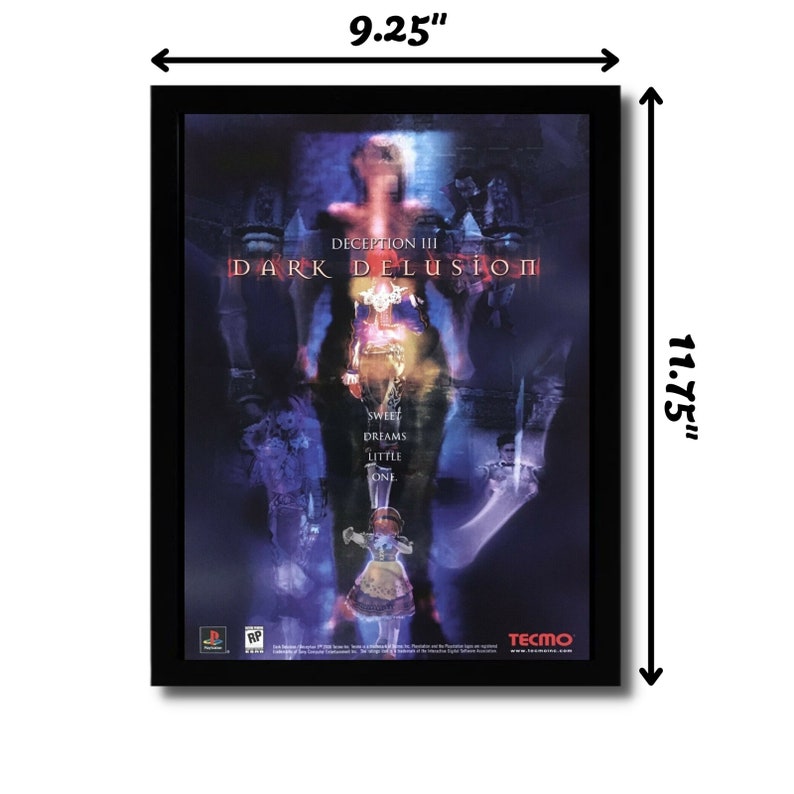 2000 Deception III 3: Dark Delusion Framed Print Ad/Poster Official PS1 RPG Art image 2