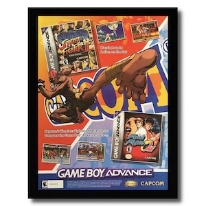 2001 Super Street Fighter II 2/Final Fight One GBA Framed Print Ad/Poster Art