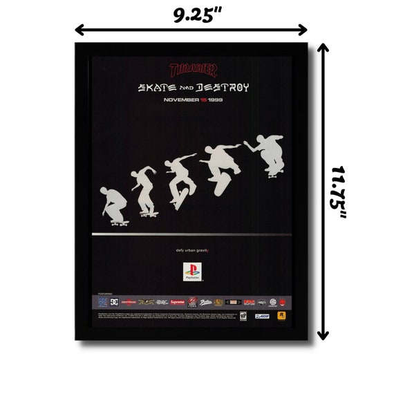 1999 Thrasher Skate and Destroy Framed Print Ad/poster PS1