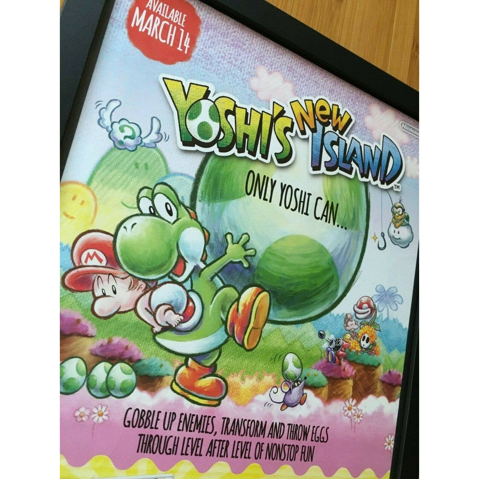 Yoshi's New Island Framed Print Ad/poster Official Nintendo 3DS