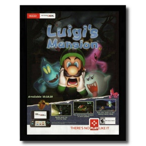 2018 Luigi&#39;s Mansion 3DS Framed Print Ad/Poster Authentic Nintendo Promo Art