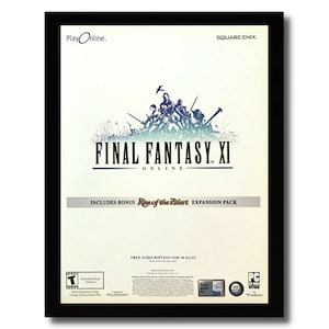 2003 Final Fantasy XI 11 Framed Print Ad/Poster PC PS2 Authentic Official Art