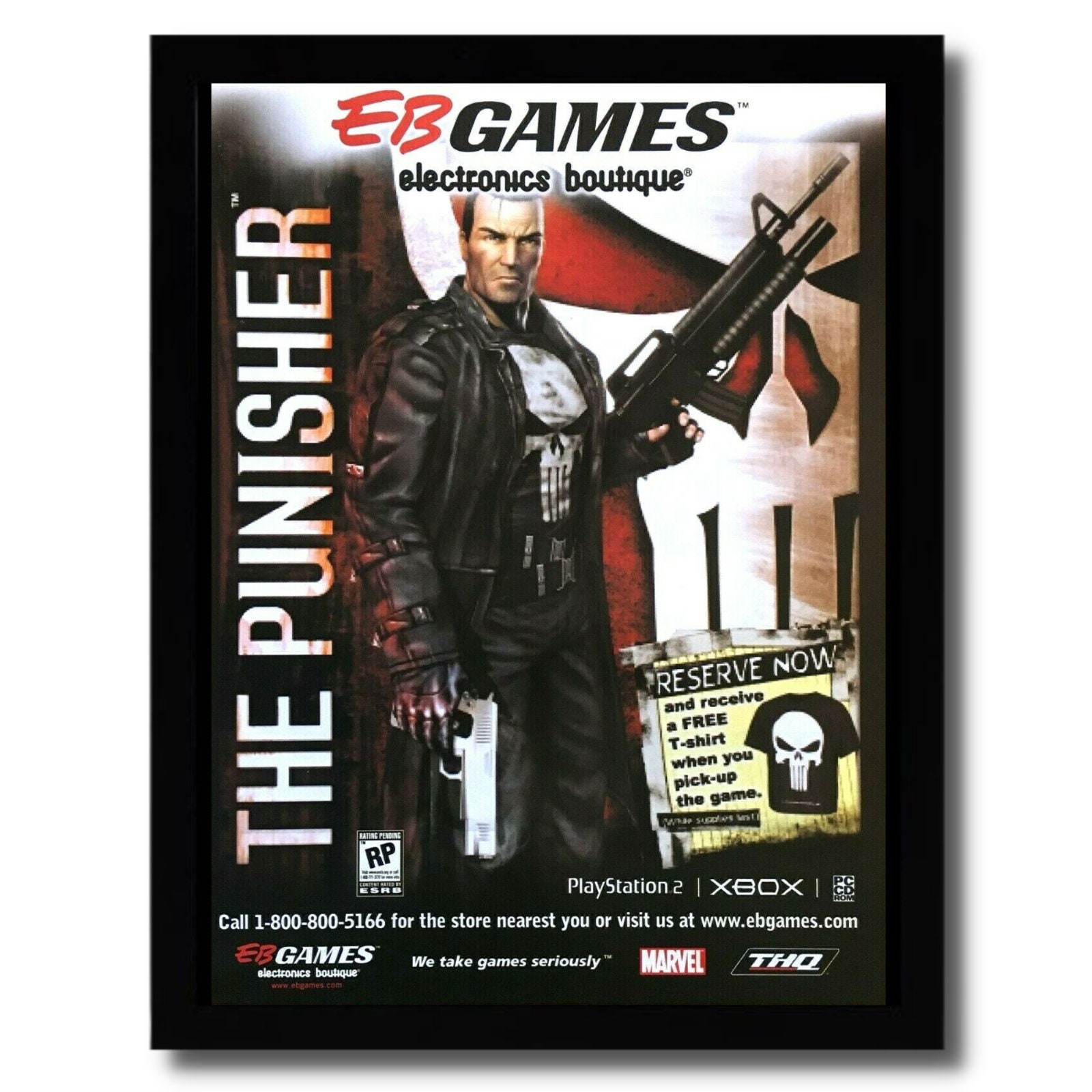 The Punisher Print Ad/Poster Art Playstation 2 PS2 XBOX PC Small Box