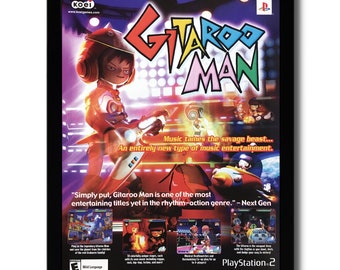 2002 Gitaroo Man Framed Print Ad/Poster Official Original PS2 Playstation 2 Art