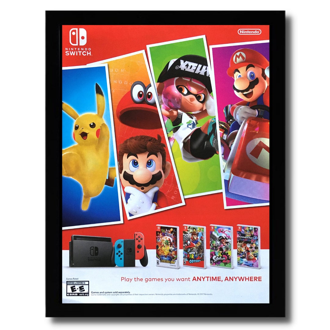 2017 Nintendo Switch Console Framed Print Ad/poster Pokemon
