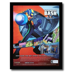 2003 Mega Man Battle Network 3: White/Blue Framed Print Ad/Poster Official Art