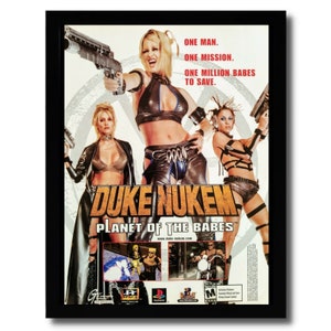 2000 Duke Nukem: Planet of the Babes Framed Print Ad/Poster Official PS1 PSX Art