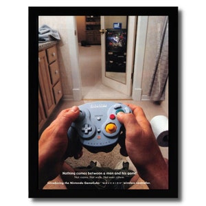 2002 Nintendo Gamecube WAVEBIRD Controller Framed Print Ad/Poster Arte oficial