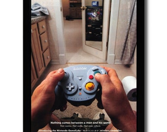 2002 Nintendo Gamecube WAVEBIRD Controller Framed Print Ad/Poster Official Art