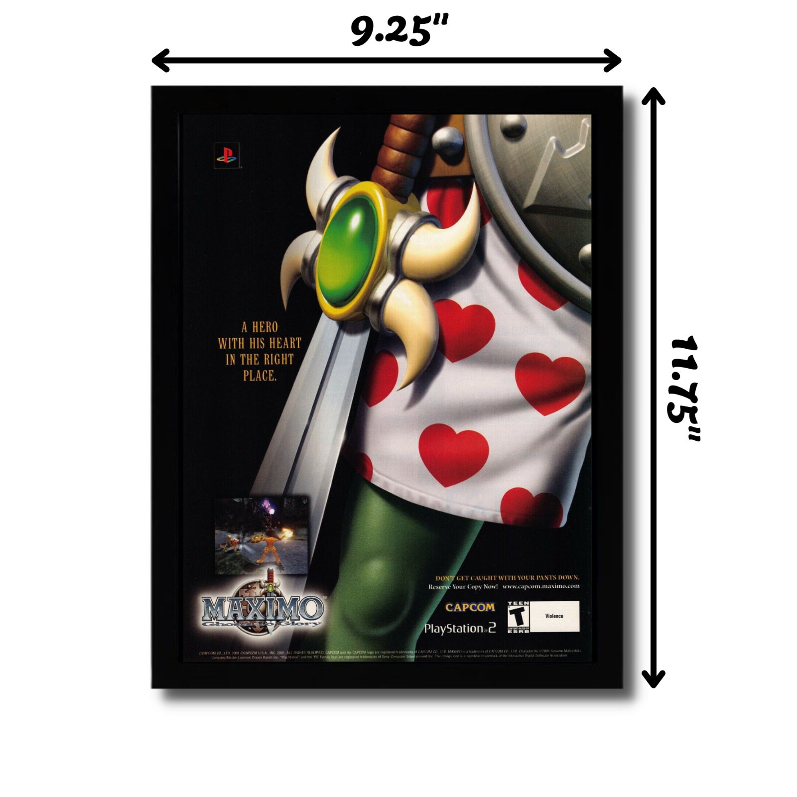 2002 Maximo: Ghosts to Glory Framed Print Ad/poster Official PS2