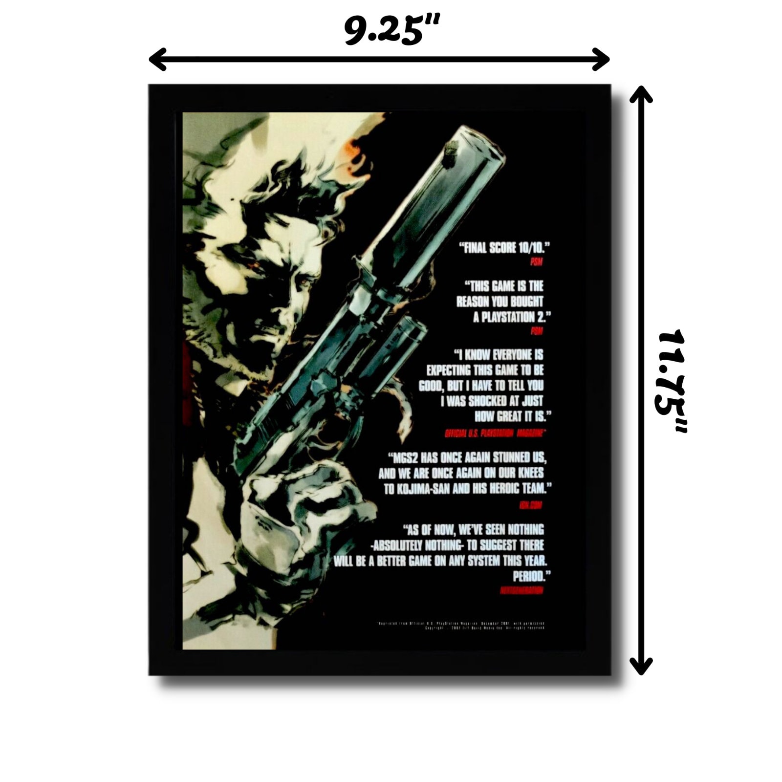 2002 Metal Gear Solid 2 Framed Print Ad/poster Original Official