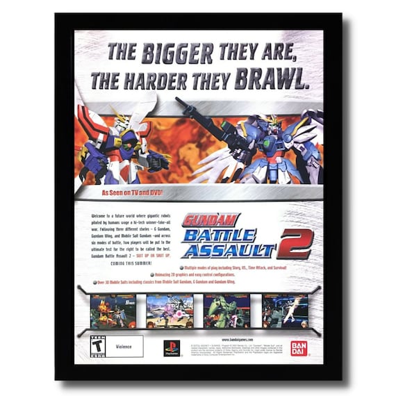 2002 Gundam: Battle Assault 2 Framed Print Ad/poster Official PS1