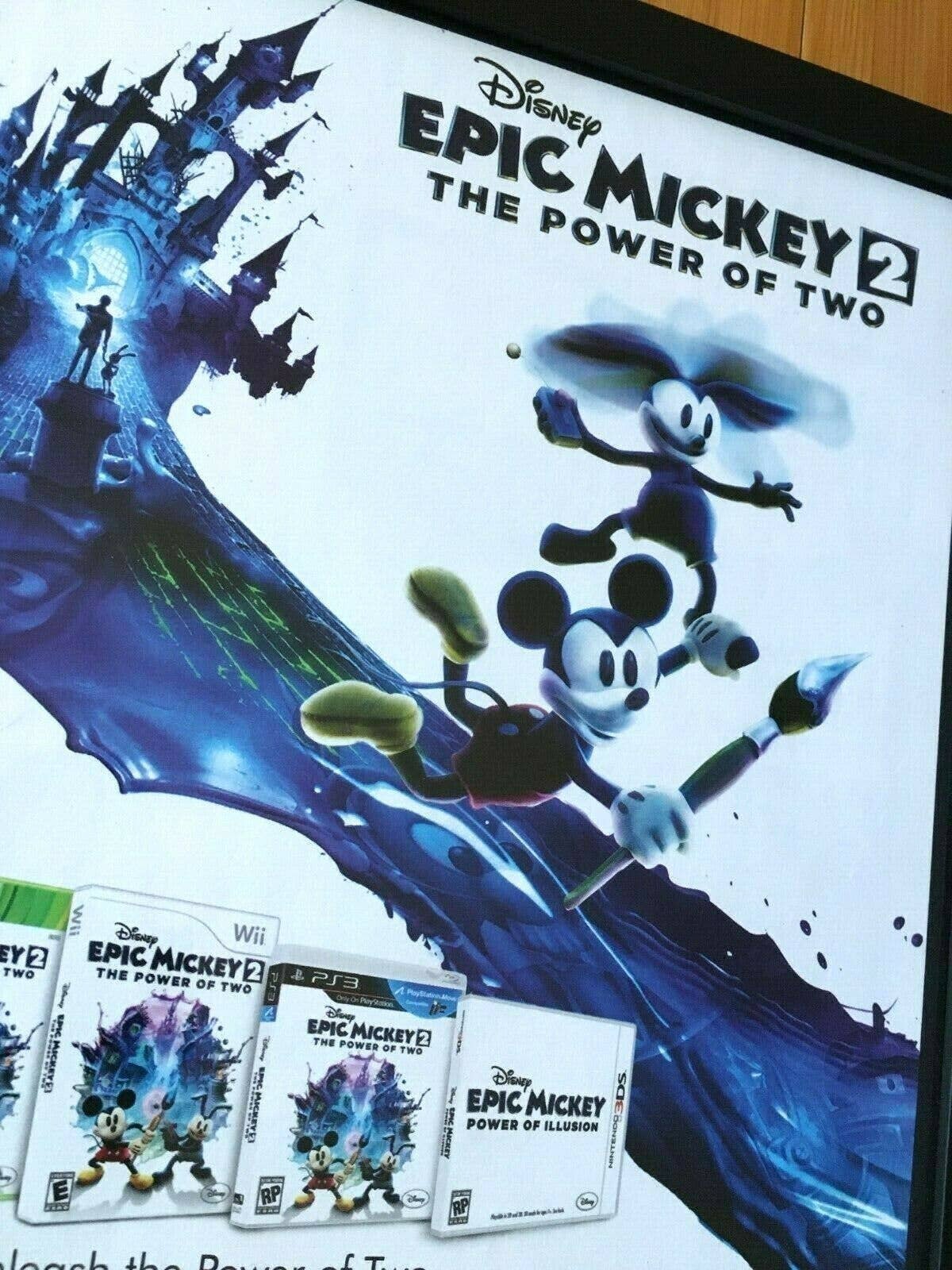 Disney Epic Mickey 2 Framed Print Ad/poster Official PS3 Xbox 360