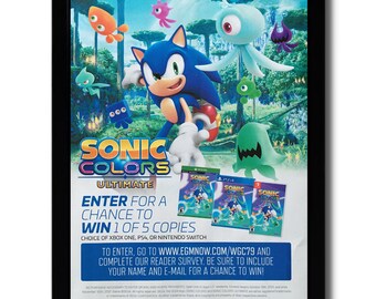 2021 Sonic Colors Ultimate Framed Print Ad/poster PS4 Xbox