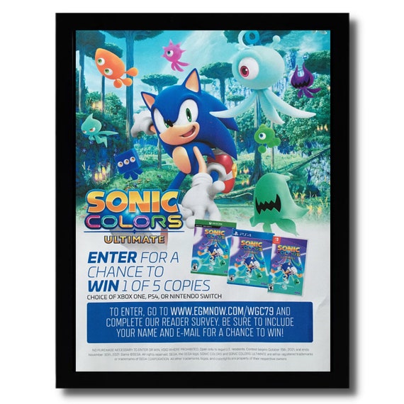 2021 Sonic Colors Ultimate Framed Print Ad/poster PS4 Xbox One -  Israel