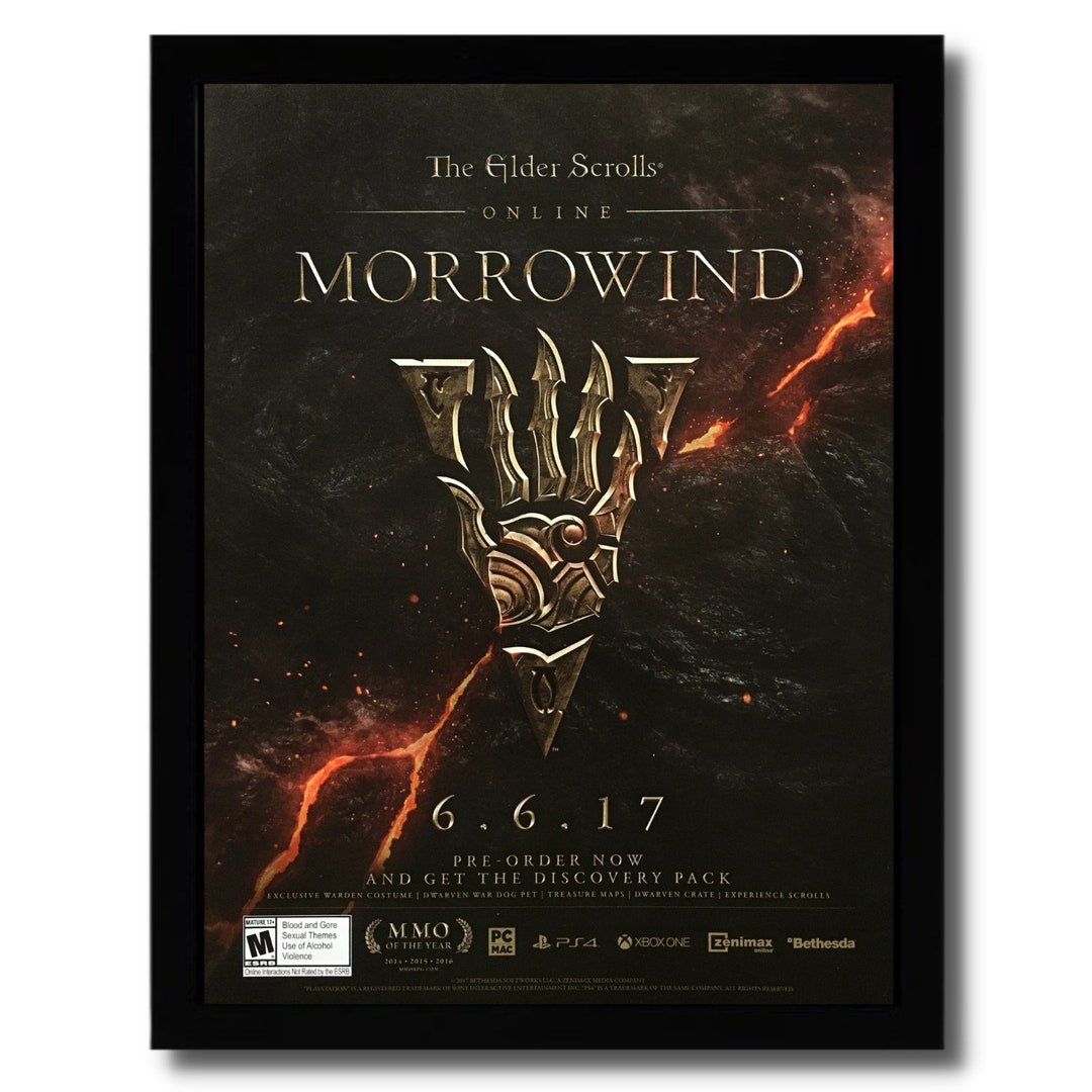Buy 2017 Elder Scrolls Online: Morrowind Framed Print Ad/poster