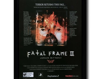 Fatal Frame II 2: Crimson Butterfly Framed Print Ad/Poster Survival Horror Art