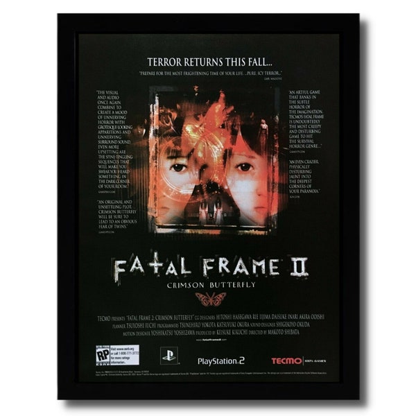 Fatal Frame II 2: Crimson Butterfly Framed Print Ad/Poster Survival Horror Art