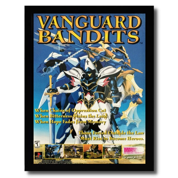 2000 Vanguard Bandits Framed Print Ad/Poster Original PS1 Playstation 1 Game Art