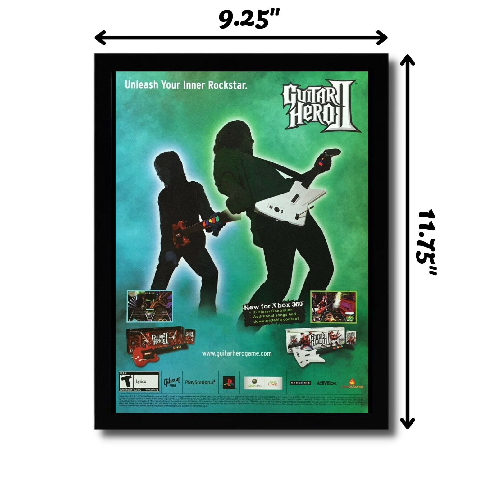 2006 Guitar Hero II 2 Framed Print Ad/poster Xbox 360 PS2 Music