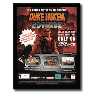 2002 Duke Nukem Advance Framed Print Ad/Poster Original Official GBA Promo Art