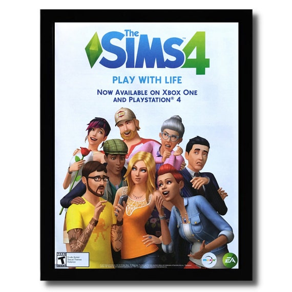 2017 the Sims 4 Framed Print Ad/poster PS4 Xbox One PC Authentic