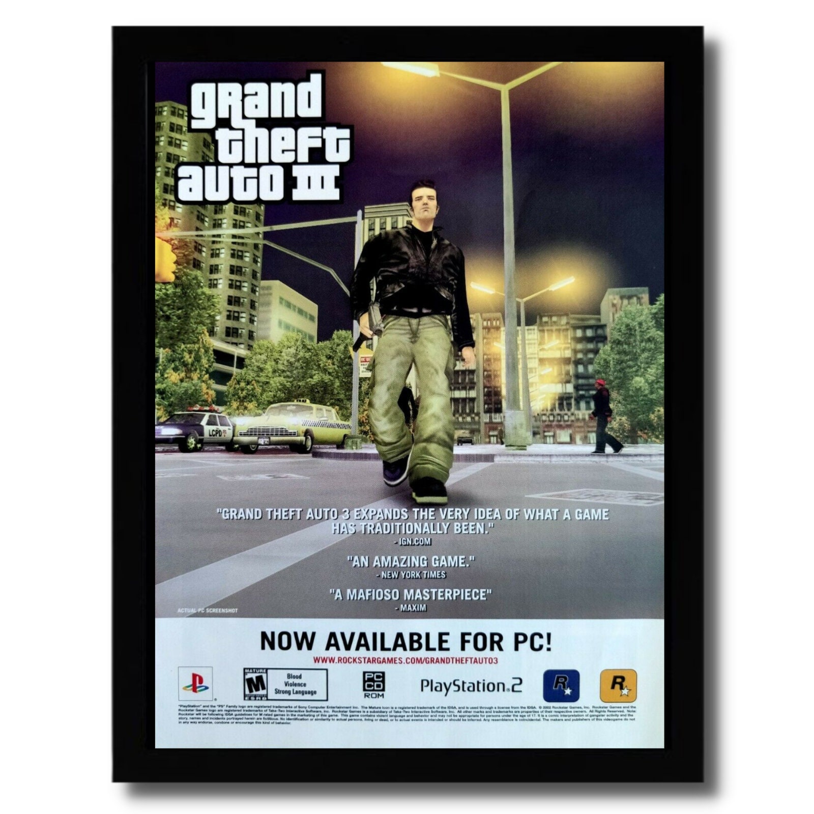 Grand Theft Auto GTA III 3 Double-Sided Poster/Map Rockstar Liberty City