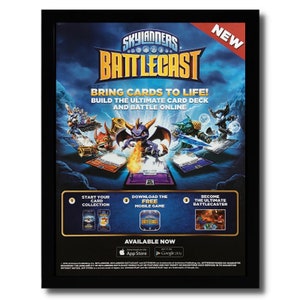 2016 Skylanders BattleCast Cards Game Framed Print Ad / Poster Spyro Officiële kunst