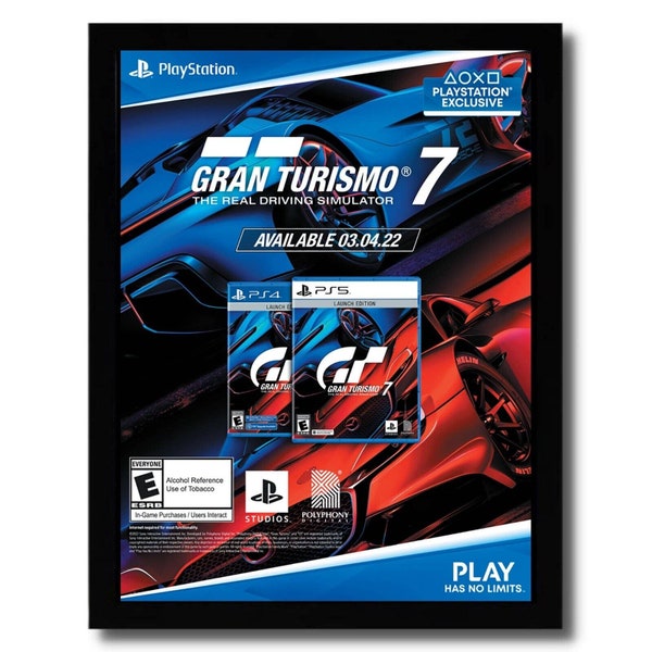 2022 Gran Turismo 7 Encadré Print Ad/Poster PS4 PS5 Car Racing Game Promo Art
