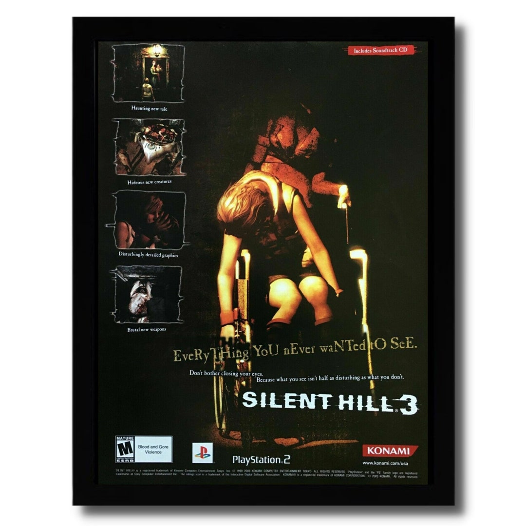 Silent Hill 3 Framed Print Ad poster Official Original PS2 Survival 