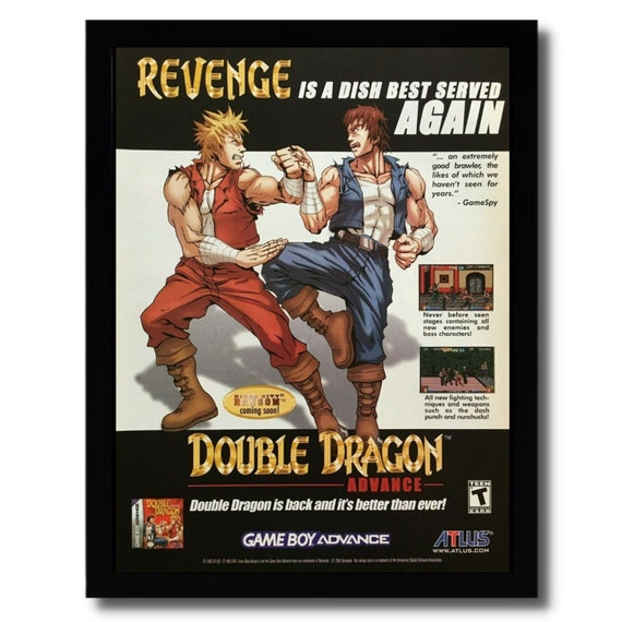 Double Dragon Advance Framed Print Ad/poster Official GBA Game 