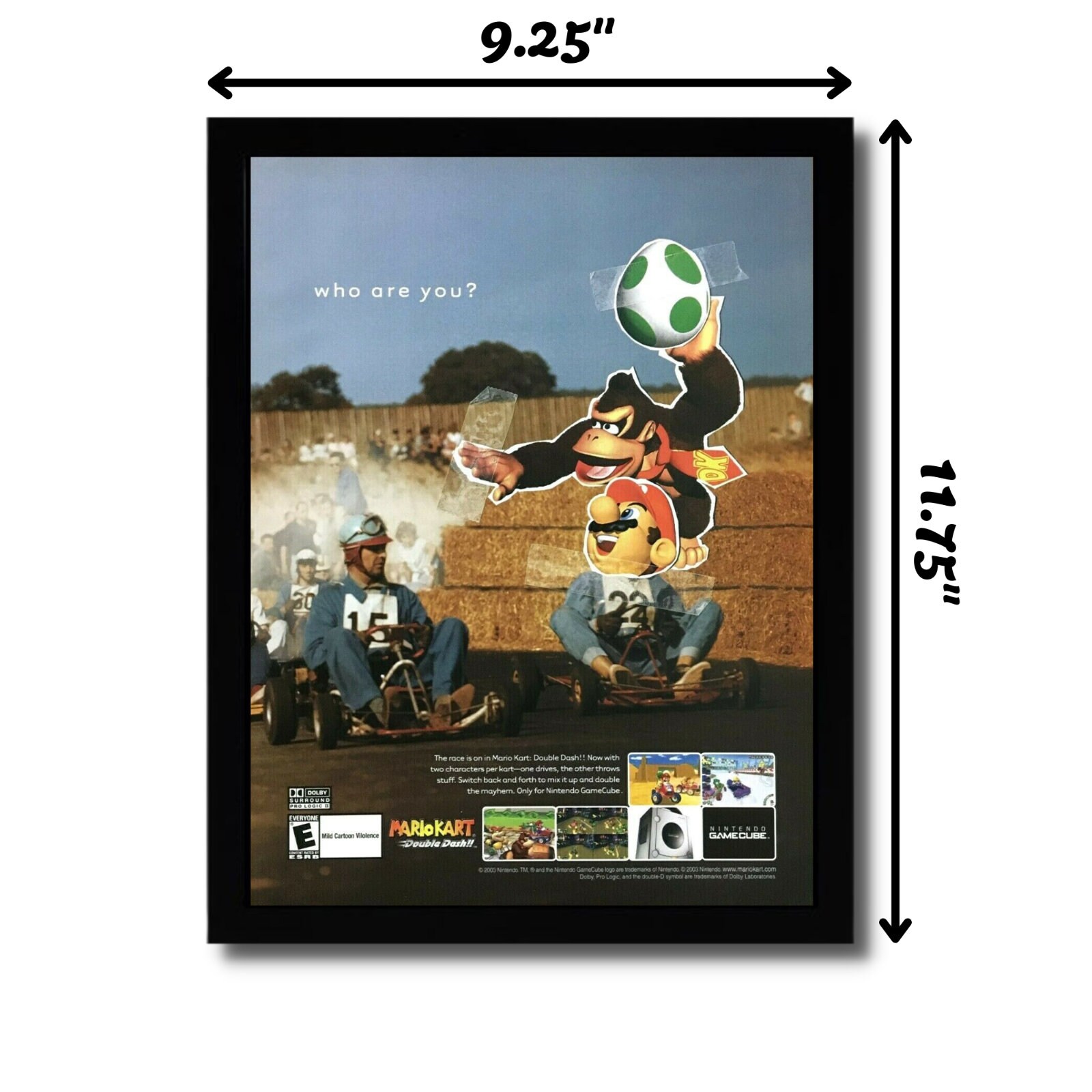 2003 マリオカート: ダブルダッシュ 額入りプリント広告/ポスター 公式