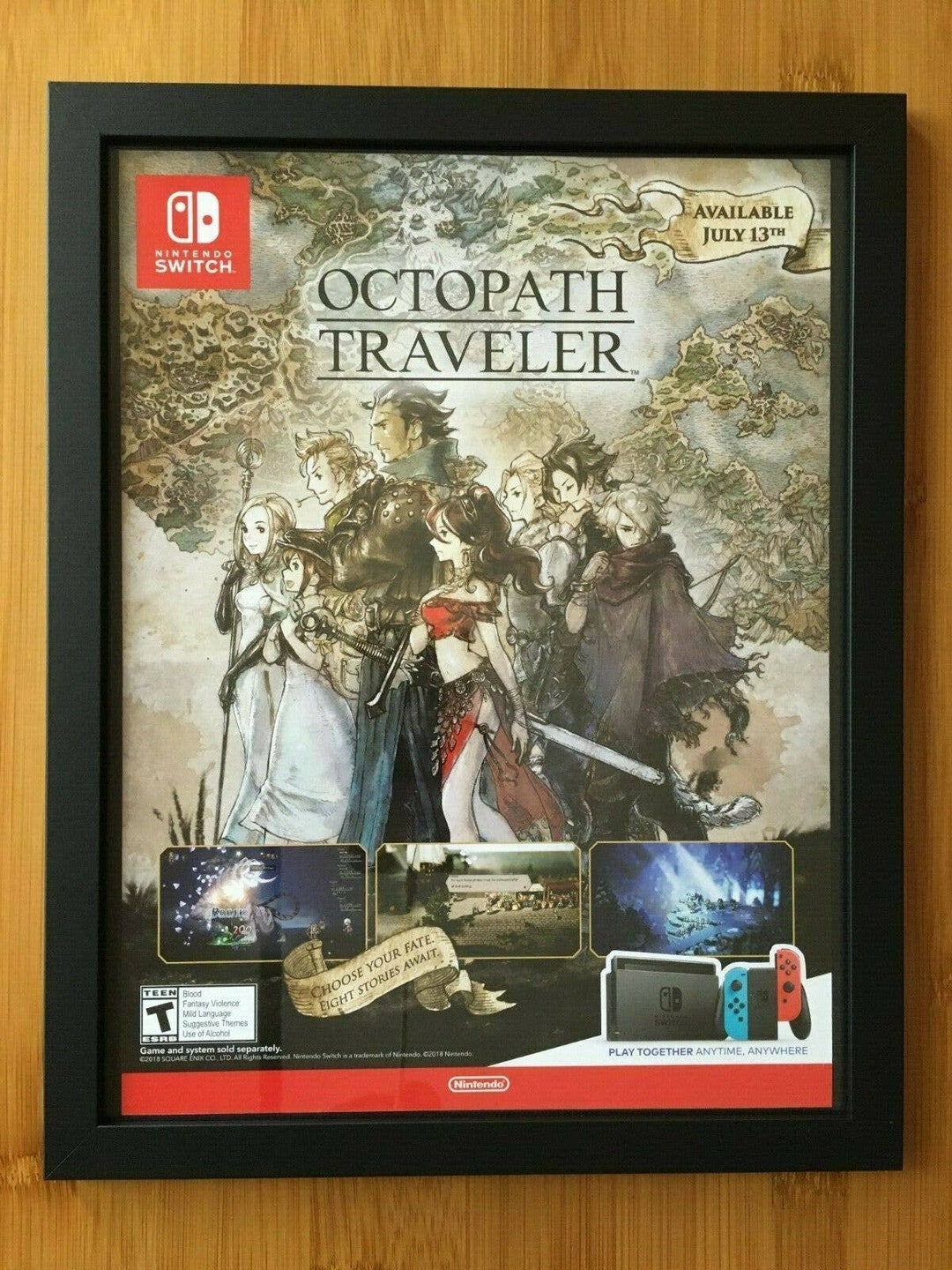 Octopath Traveler Framed Print Ad/poster Official Nintendo Switch RPG ...